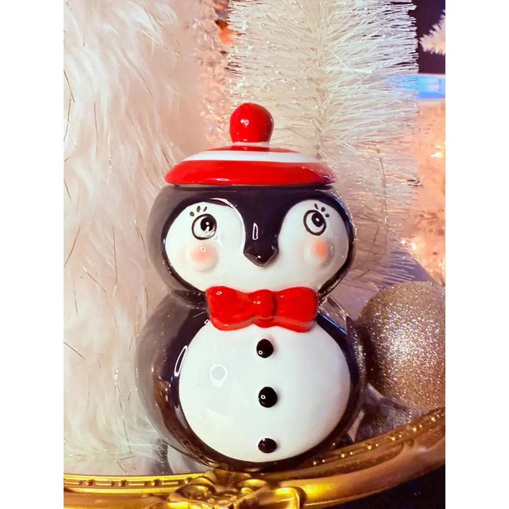 Johanna Parker Carnival Cottage Penguin Sugar Bowl With Lid NWT